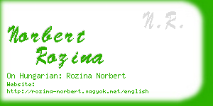 norbert rozina business card